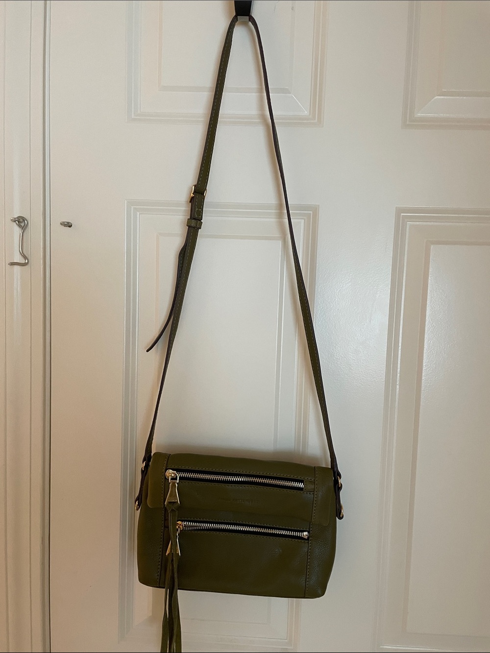 Aimee Kestenberg Olive Green Leather Crossbody Bag